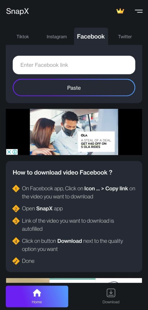 Snaptik APK Download Image