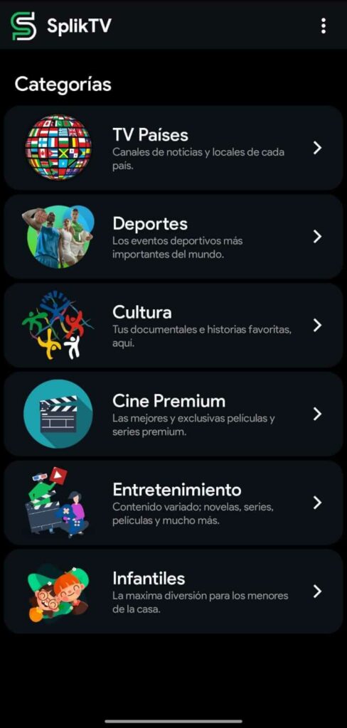 SplikTV APK Homepage