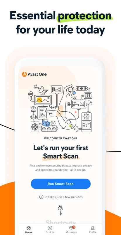 Essential protection
for your life today Image of Avast One APK