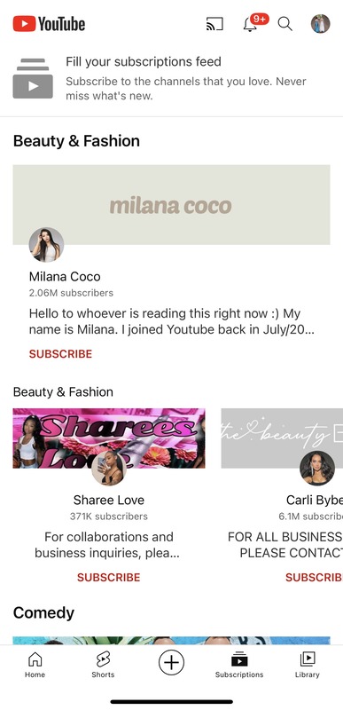 Subscription list