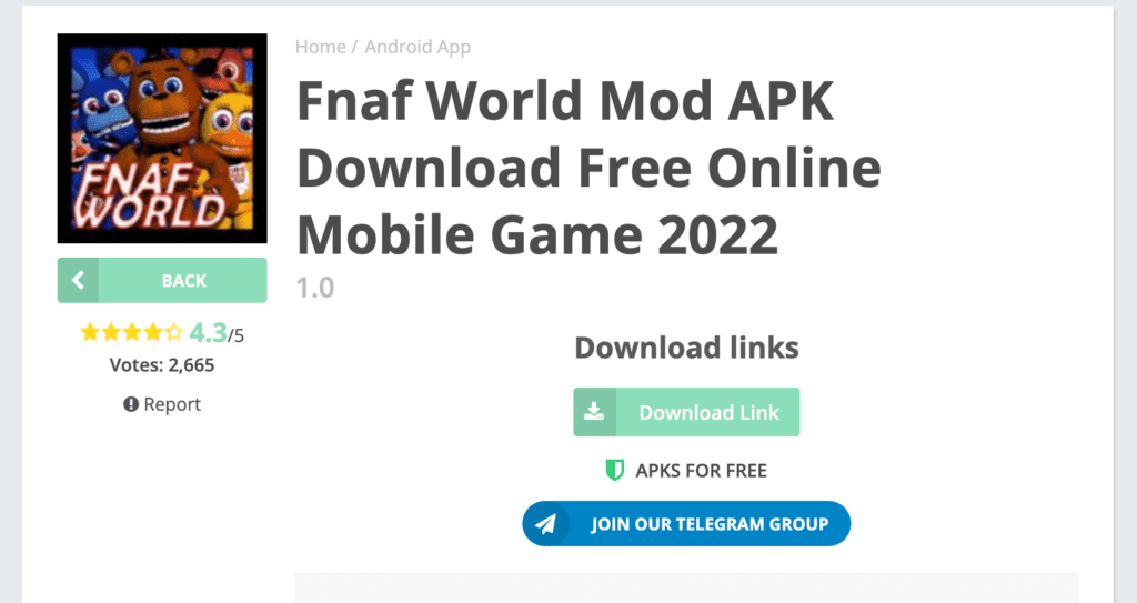 FNAF World v1.0 MOD APK -  - Android & iOS MODs