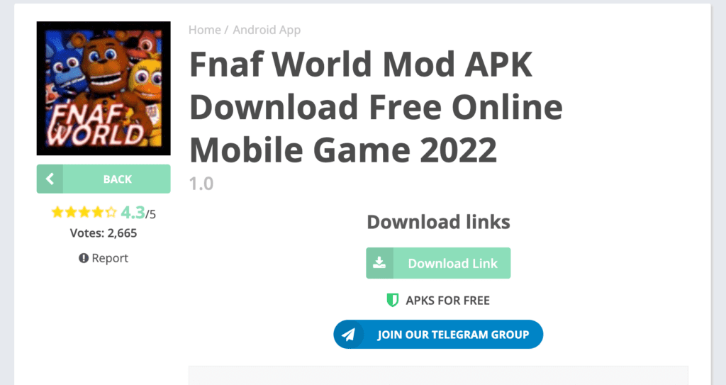 Fnaf World Mod APK Download Free Online Mobile Game 2023