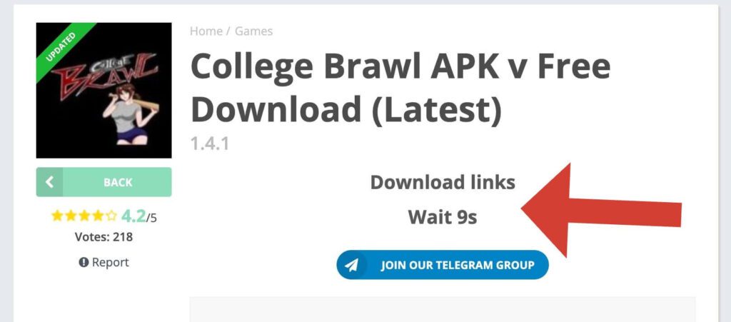 Wait for Download link generation for College Brawl Mobile