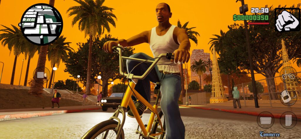 Character with Cycle in GTA Definitive Edition Mobile APK Game