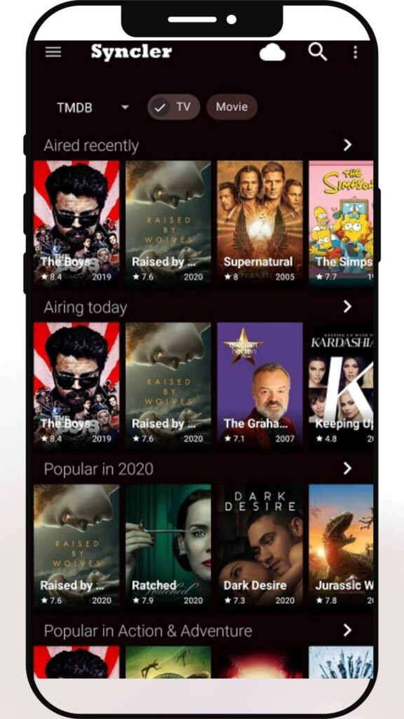 More Content Movies and Shows in Syncler APK