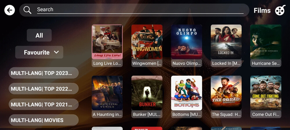 Movies list in TV Express APK