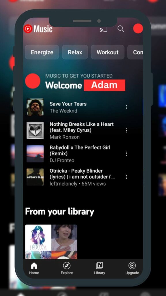 Play music on the go in YouTube Premium Mod APK