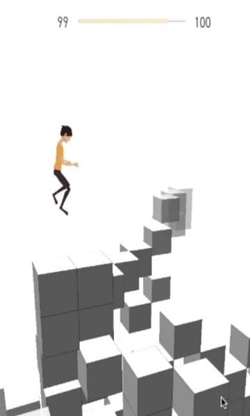 Player jumping in Cube Runners VR Mod APK
